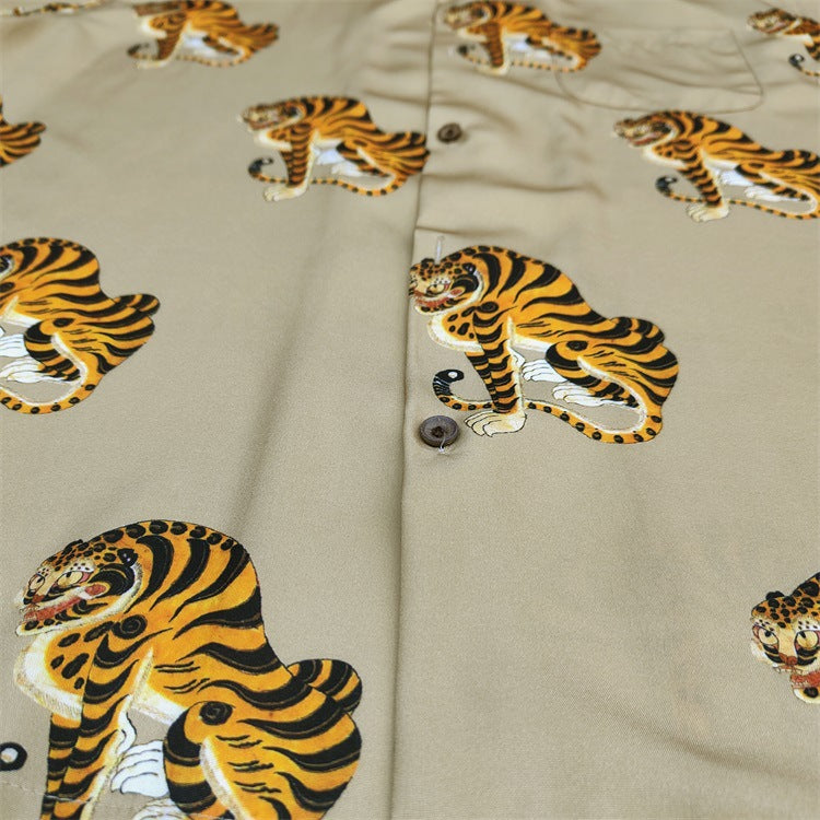 GUILTYPARTIES TIGER Shirts 18FW E-WMS-HI02 Ukiyo-e, Tiger Hawaiian Short Sleeve Shirt