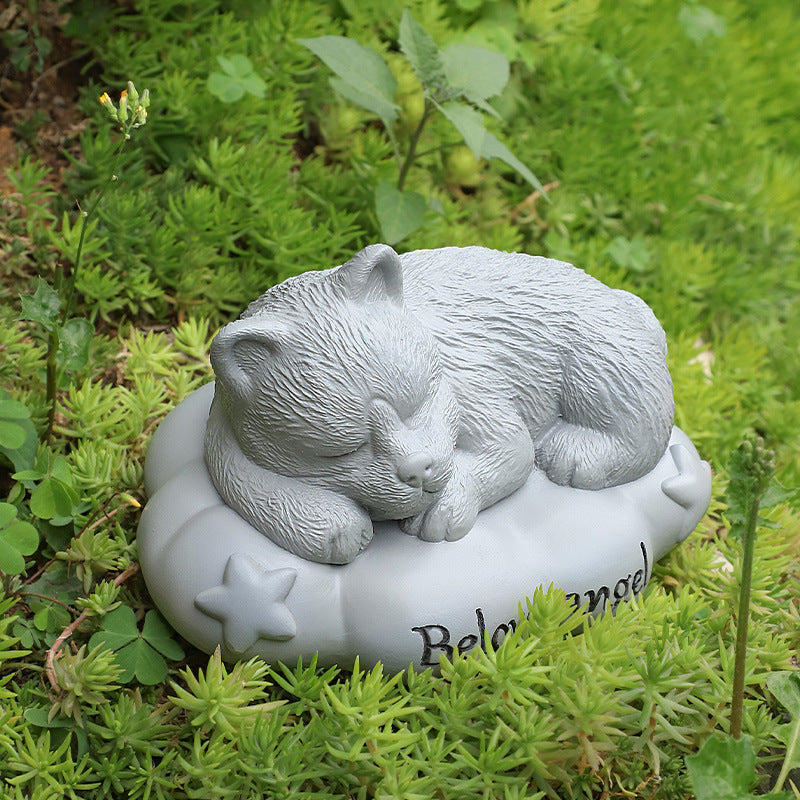Pet Grave Marker Resin Cartoon Pet Urn Dog Cat Funeral Memorial Supplies Cremation Ashes Storage Jar