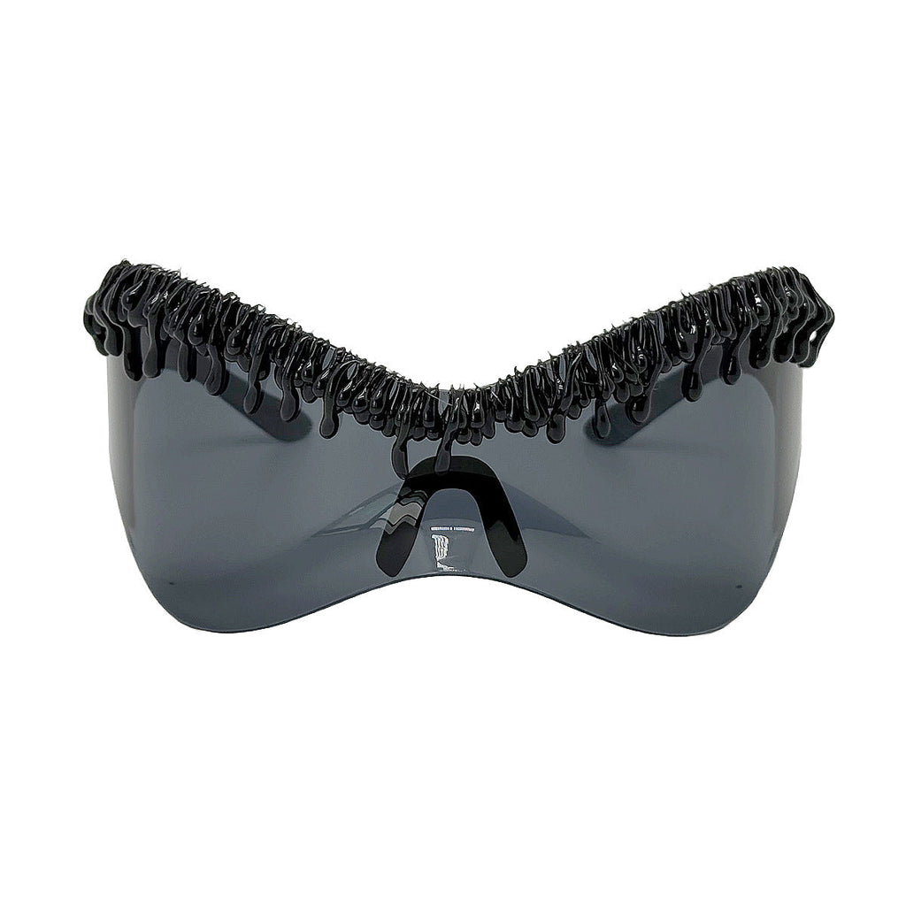 Trendy punk glasses: futuristic y2k integrated goggles - unique, niche design party sunglasses for men and women - bold and edgy eyewear