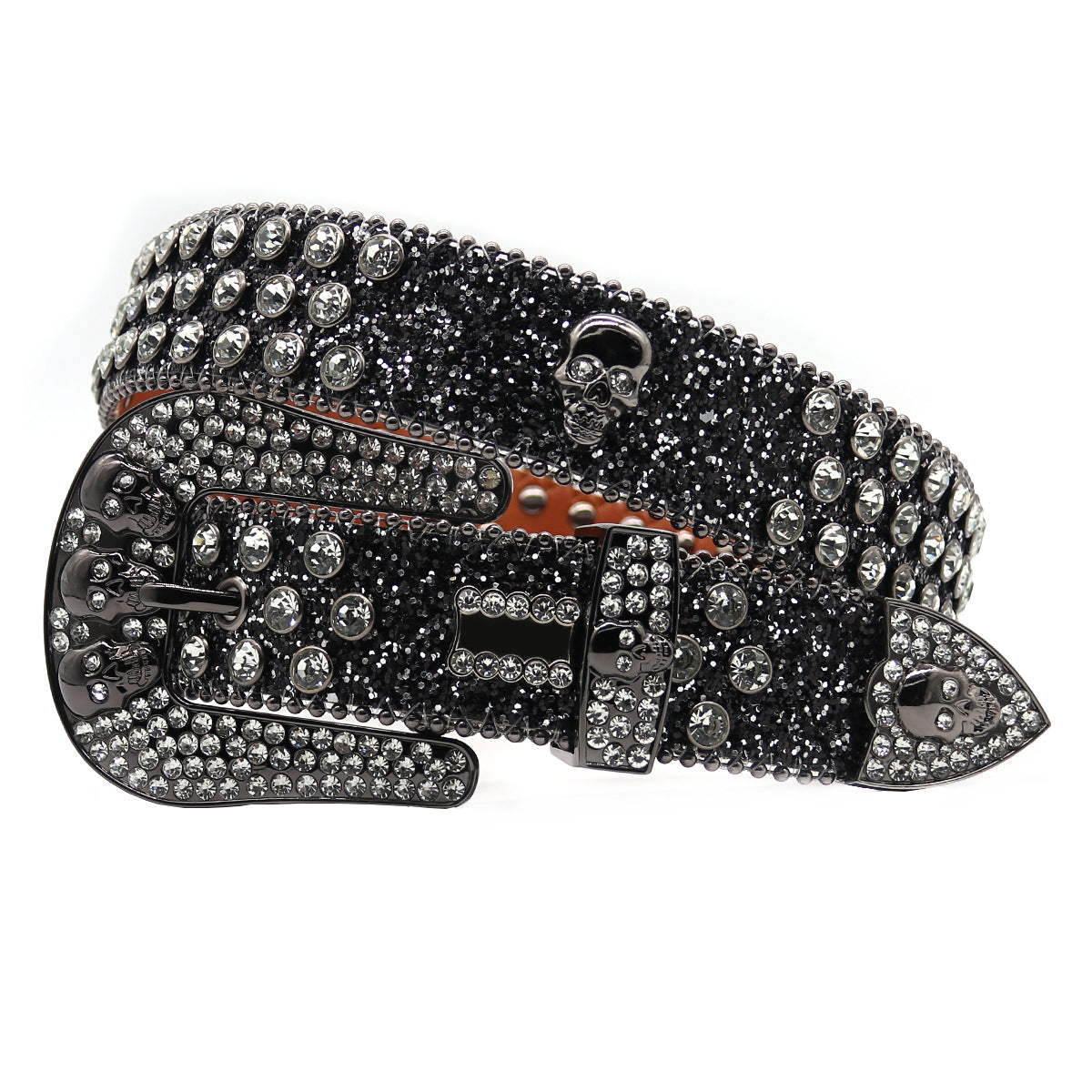Hip-hop punk rhinestone belt skull punk style
