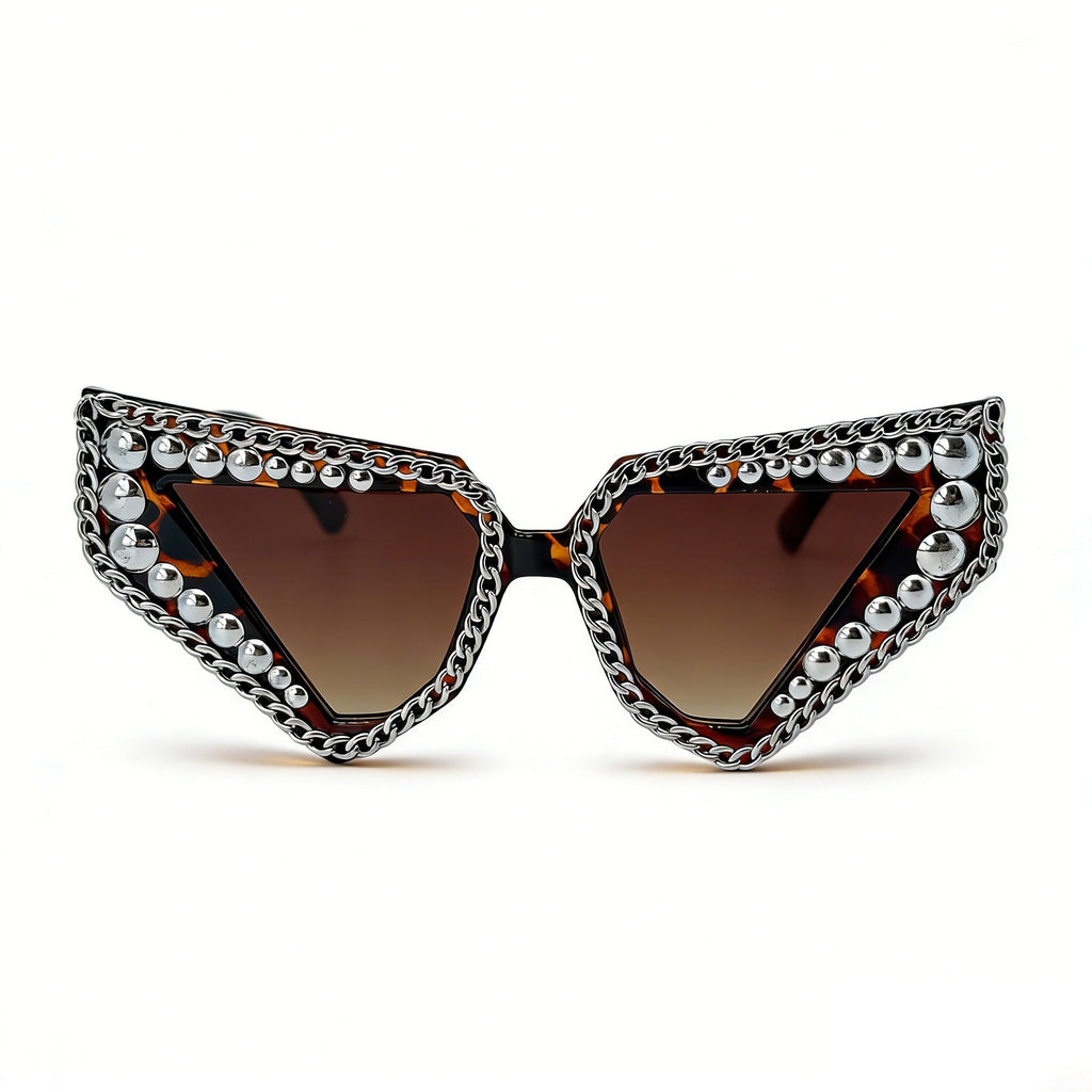 Trendy punk glasses triangular cat eyes