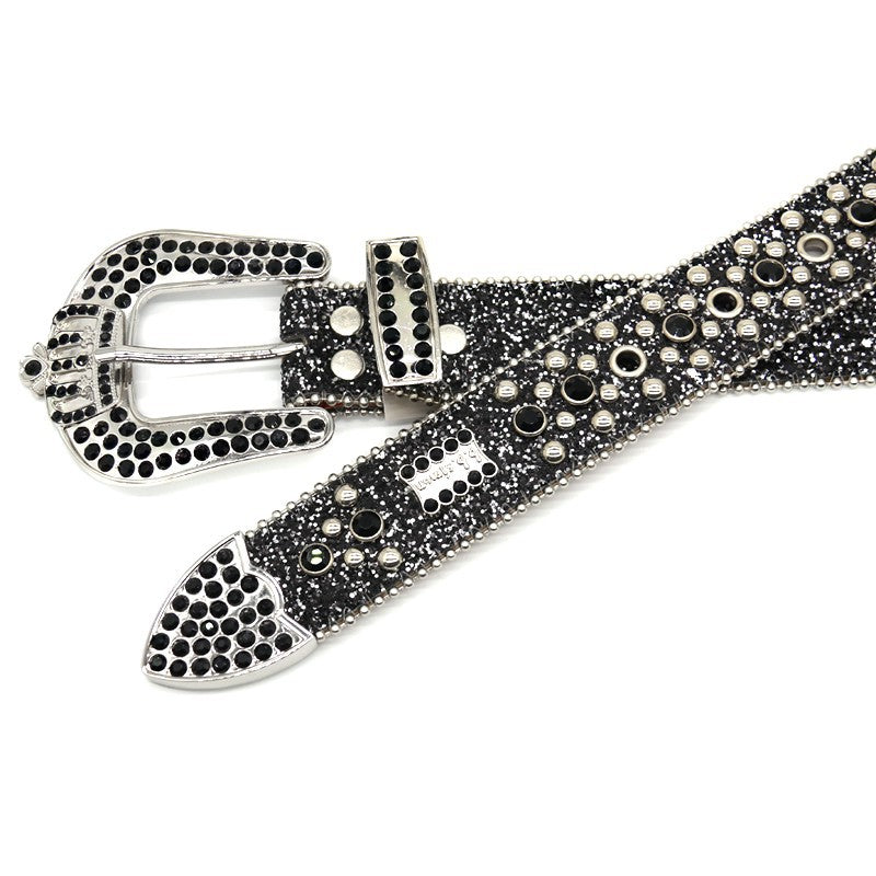 Hip-hop punk rhinestone belt crown y2k punk belt