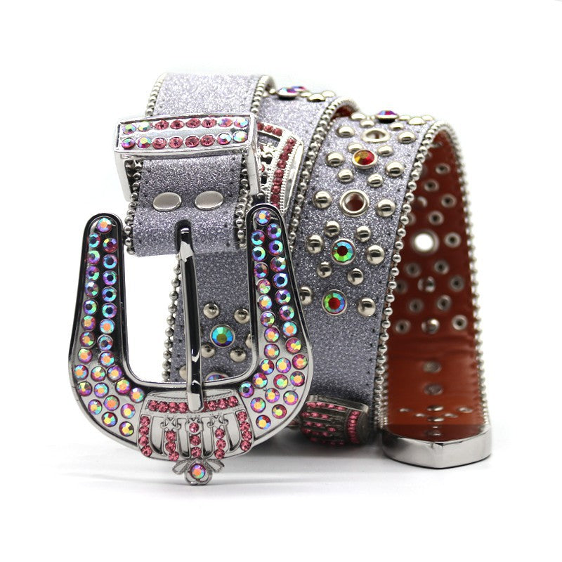 Hip-Hop Punk Rhinestone Belt Crown Rhinestone