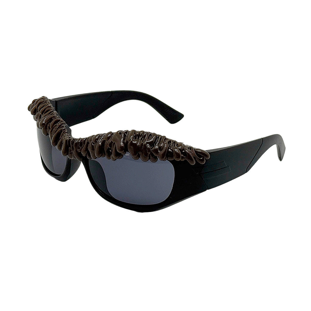 Trendy punk glasses drip plastic