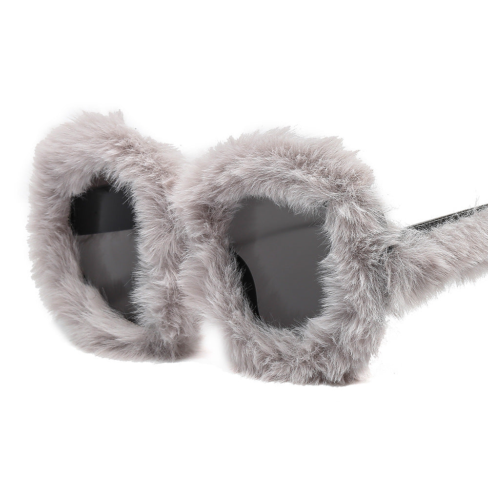 Trendy punk glasses stuffed funny round frame