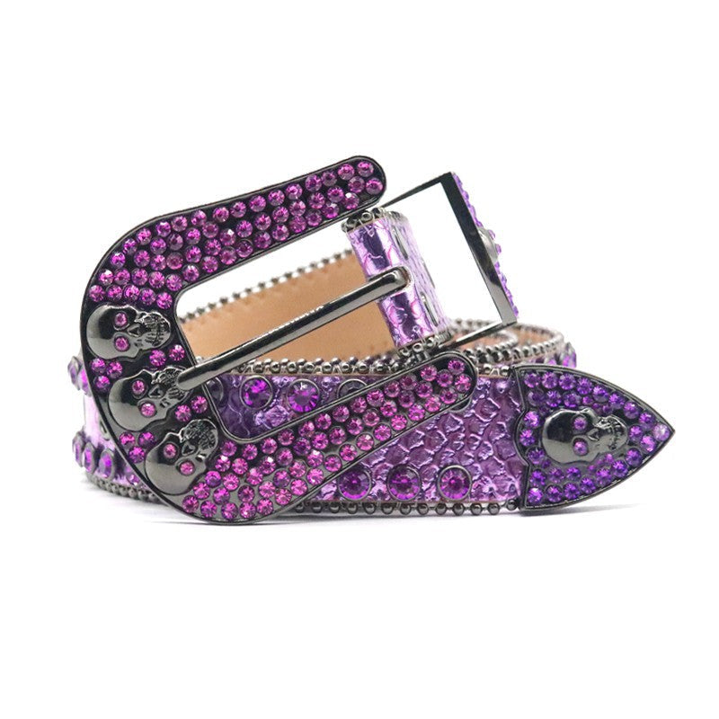 Hip-hop punk rhinestone belt skull accessories