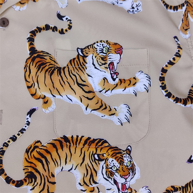 GUILTYPARTIES TIGER Shirts 24ss Tiger TIM LEHI, Hawaiian Short Sleeve Shirt