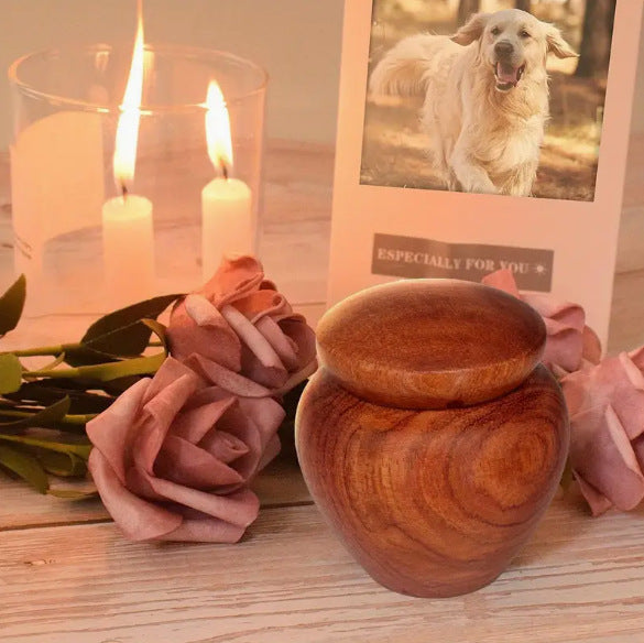 Pet Urn creative and exquisite rosewood small pot pet cat and dog souvenir urn to commemorate the beautiful memory of the lost loved ones