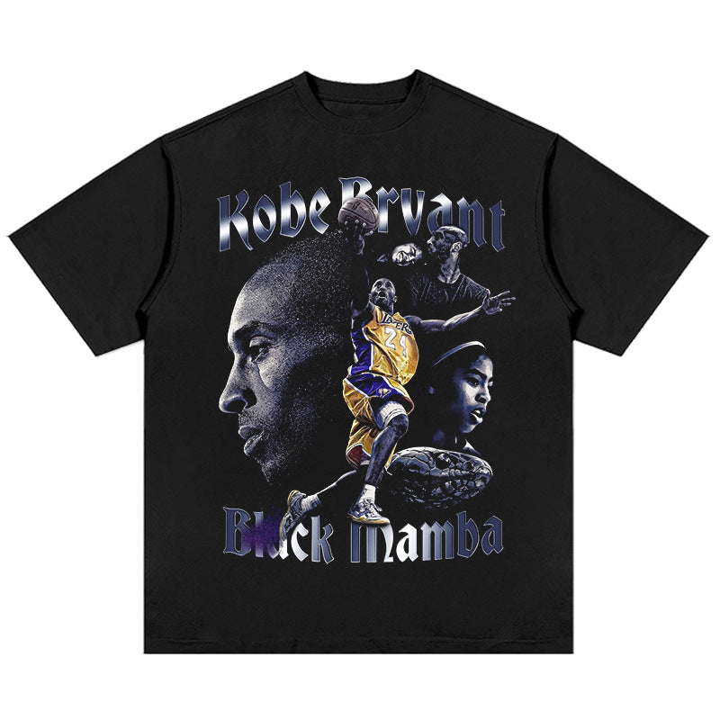 Nba T Shirt Kobe Commemorative Print Short Sleeve T-shirt Top Loose High-quality pure cotton comfortable and trendy clothing