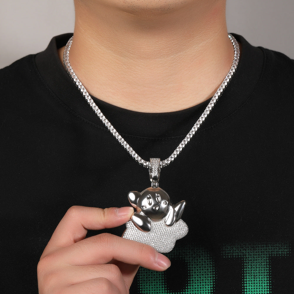 Jewelry Cartoon Diamond Silver Star Kirby Pendant Fashion Versatile Kirby St. Valentine's Spectrum Jesus Pieces