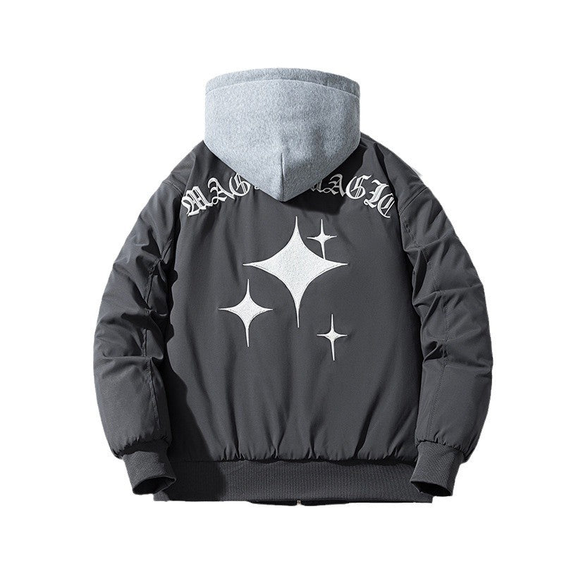 Mens Vintage Jackets vintage jacket baseball jersey cotton jacket couple hooded