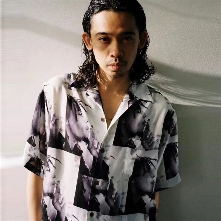 GUILTYPARTIES TIGER Shirts 22ss Joint Bob Marley Hawaiian Casual Print Short Sleeve Shirt Men