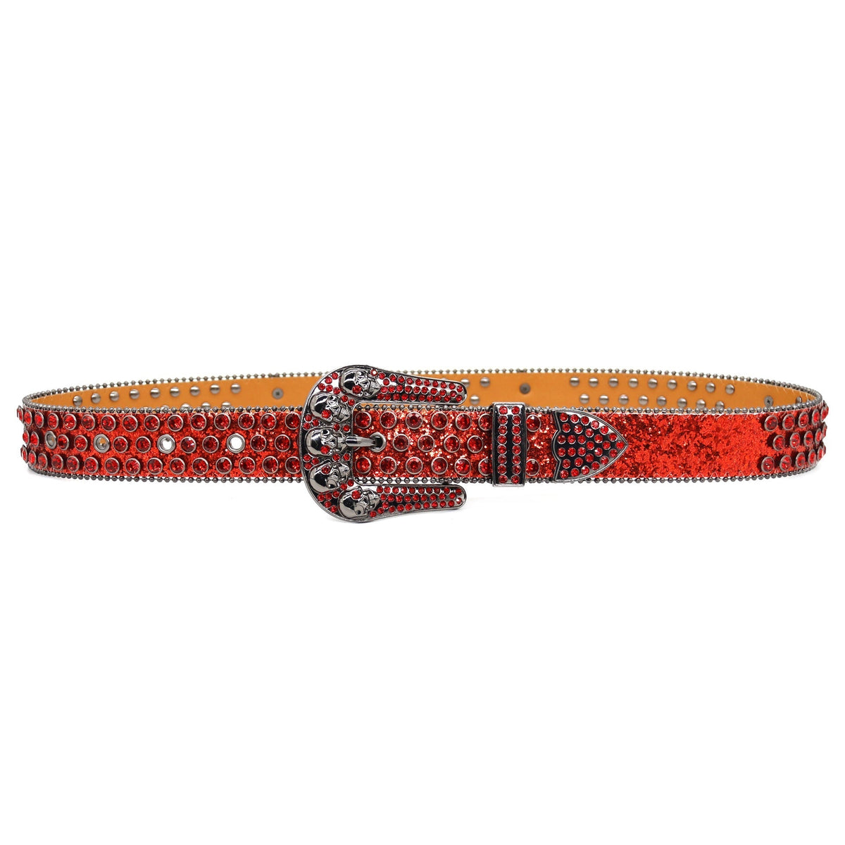 Hip-hop punk rhinestone belt skull belt