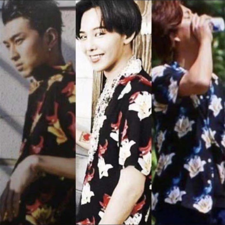 GUILTYPARTIES TIGER Shirts Limited Lily, Bird of Paradise Rayon Hawaiian Short Sleeve Shirt Men