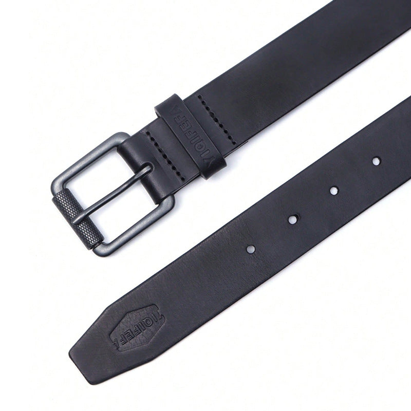 Hip-hop punk rhinestone belt casual cowhide single layer