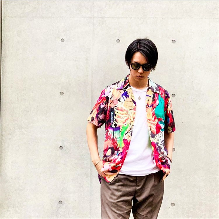 GUILTYPARTIES TIGER Shirts 18ss Hell Painting, Heaven Tokyo Short Sleeve Hawaiian Flower Shirt Men
