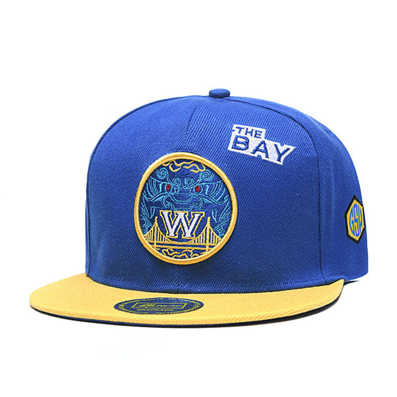 Trendy flat brimmed snapback hatsembroider sunshade for men and women