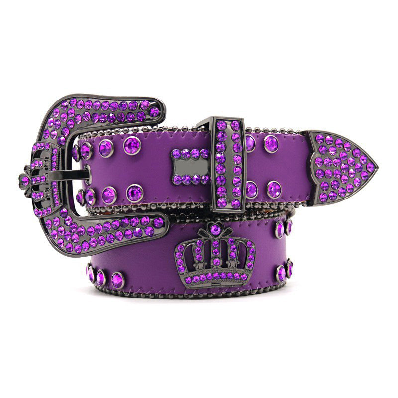 Hip-hop punk rhinestone belt rhinestone crown