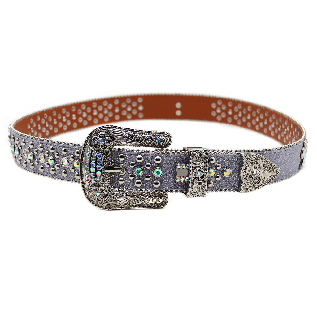 Hip-hop punk rhinestone belt flower buckle accessories punk style