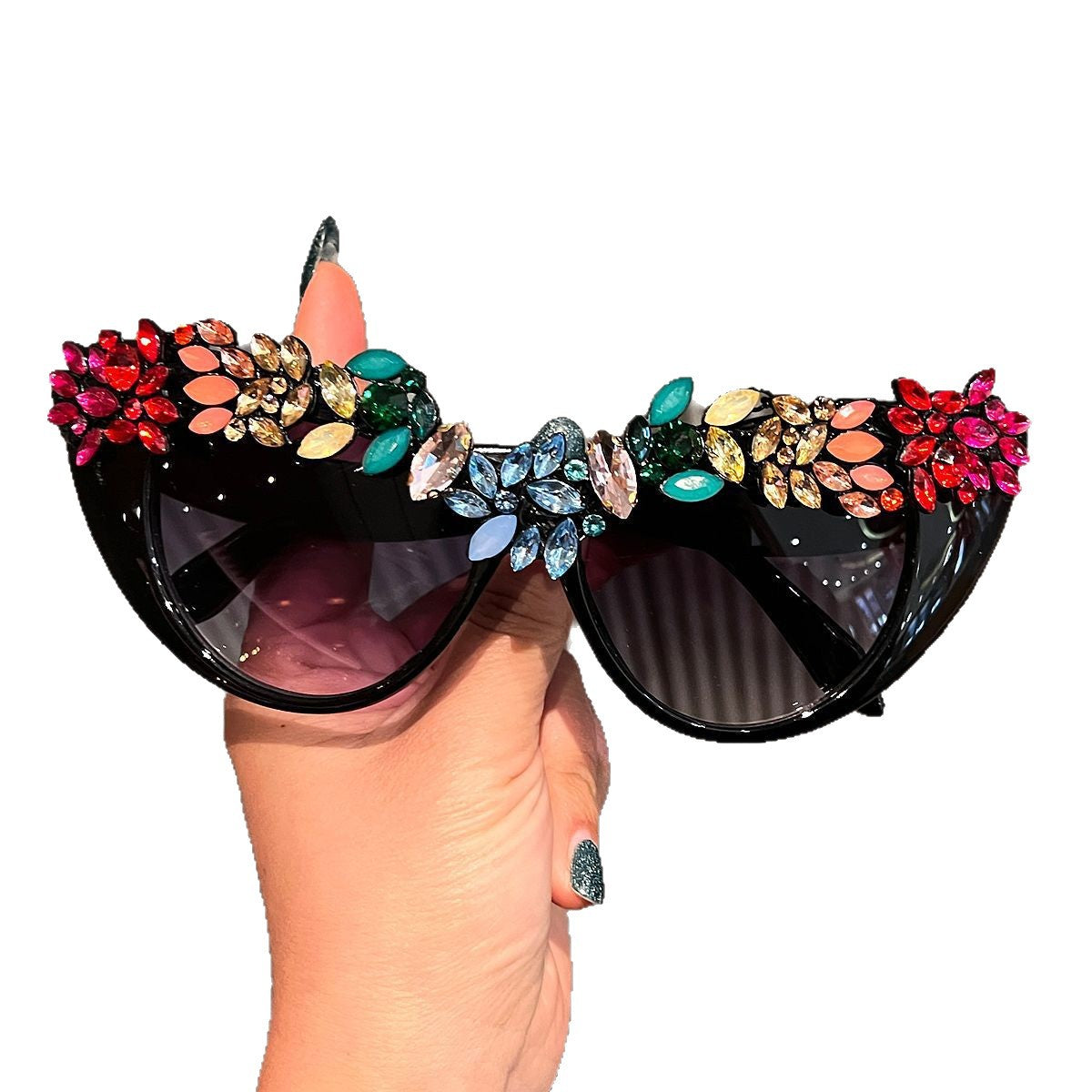 Trendy punk glasses cat eyes retro