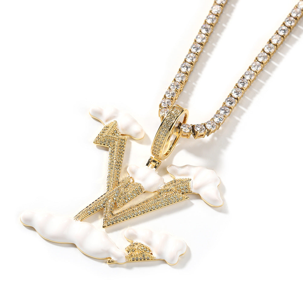 Jewelry Light Luxury English Alphabet Pendant Premium Sense Diamond Lightning Word Up St. Valentine's