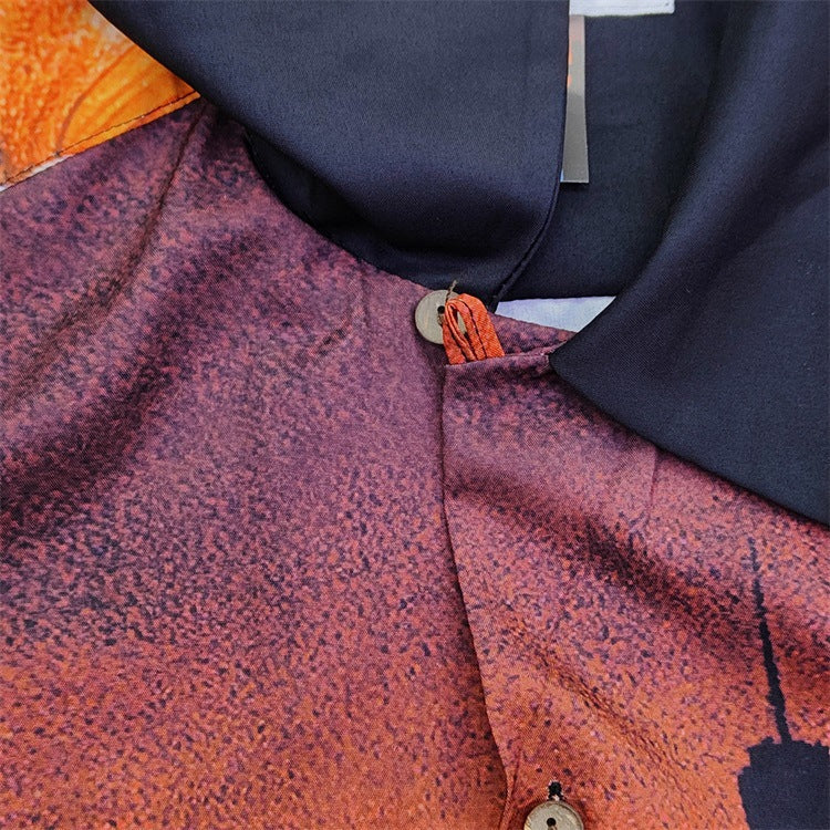 GUILTYPARTIES TIGER Shirts 23AW Kowajiro, 8th Anniversary Photography Hawaiian Short Sleeve Shirt Men