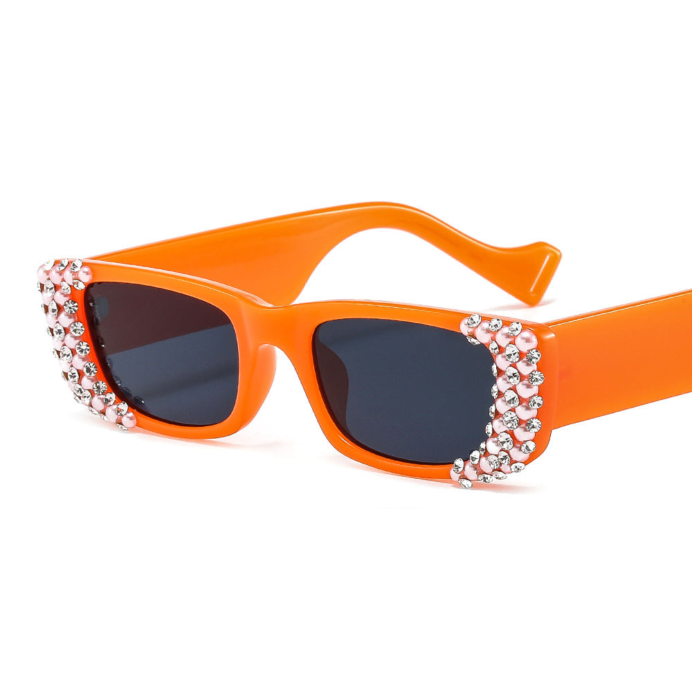 Trendy punk glasses retro diamond sunglasses uv protection