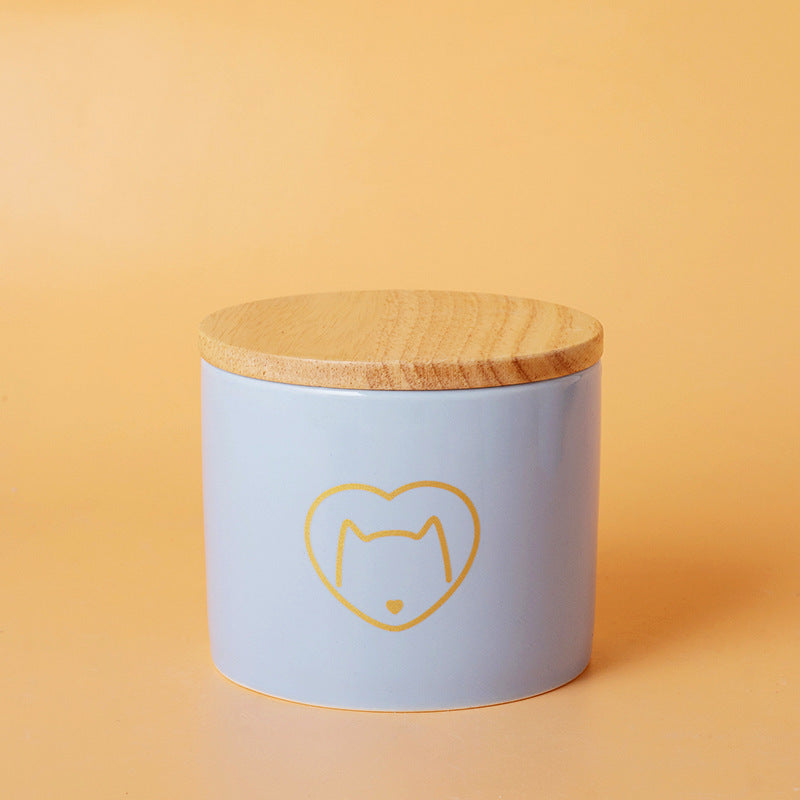 Pet Urn Blue Pet Urn Ceramic Urn Cat Dog Hair Collection Memories Memorial Storage Cross-border Wholesale