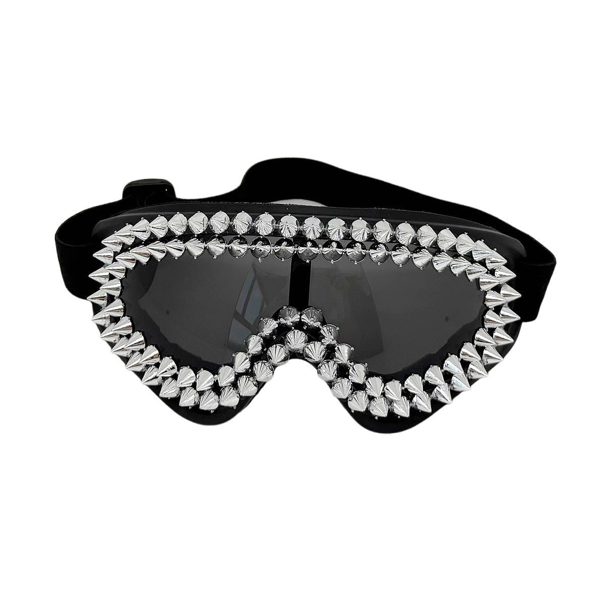 Trendy punk glasses gothic style studded spikes
