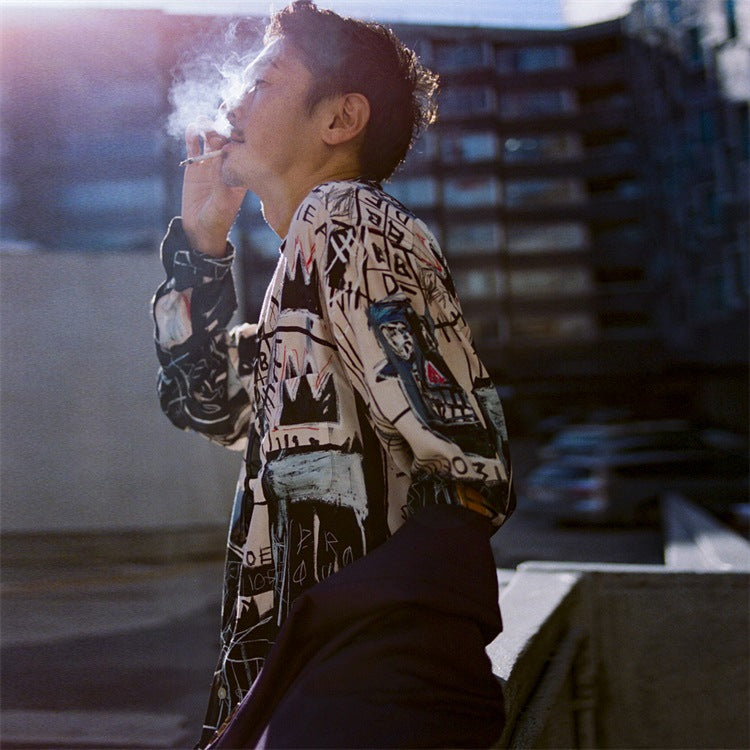 GUILTYPARTIES TIGER Long sleeved shirt Heaven Tokyo Basquiat joint long-sleeved shirt men and women
