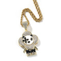 Jewelry Donkey Flower Pendant Shine Micro Zircon Male Female Animal Spectrum Far East