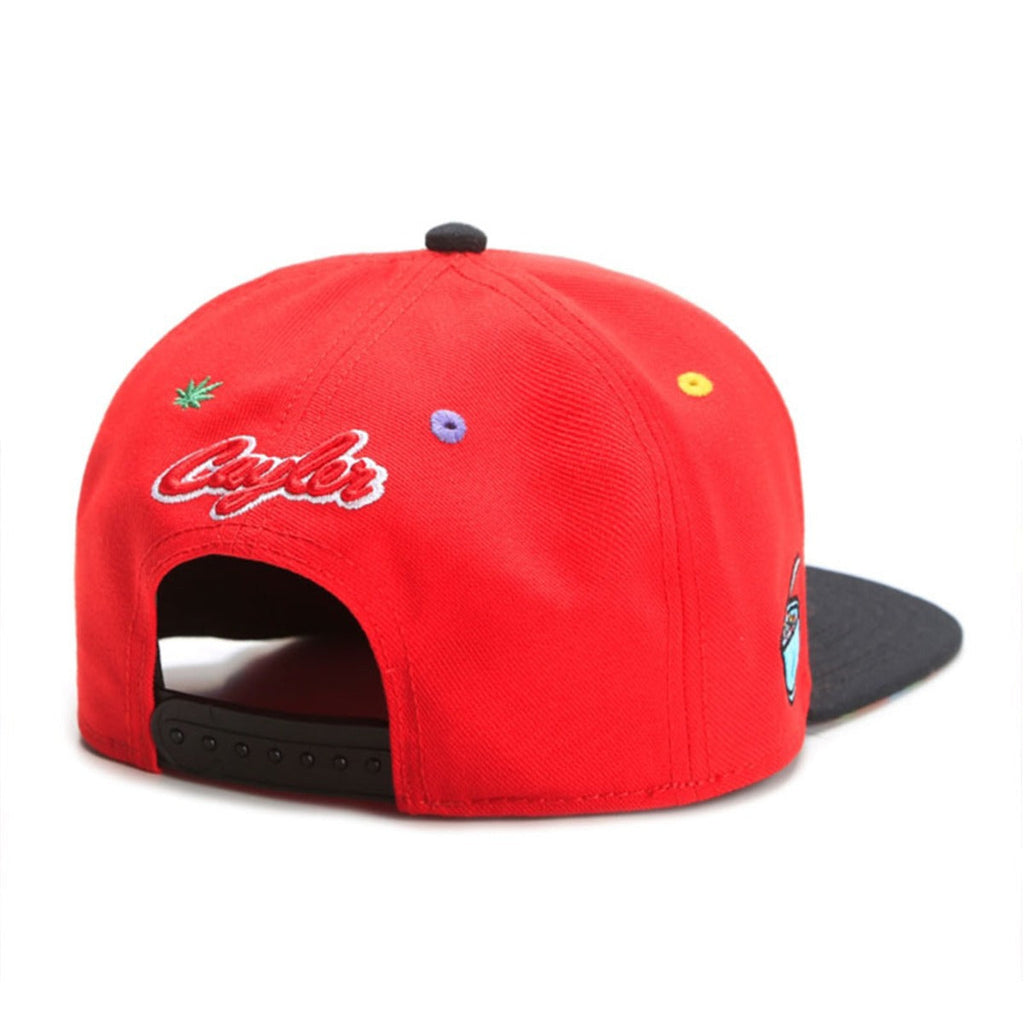 Trendy flat brimmed snapback hatsgood moodsembroider spring and summer cap