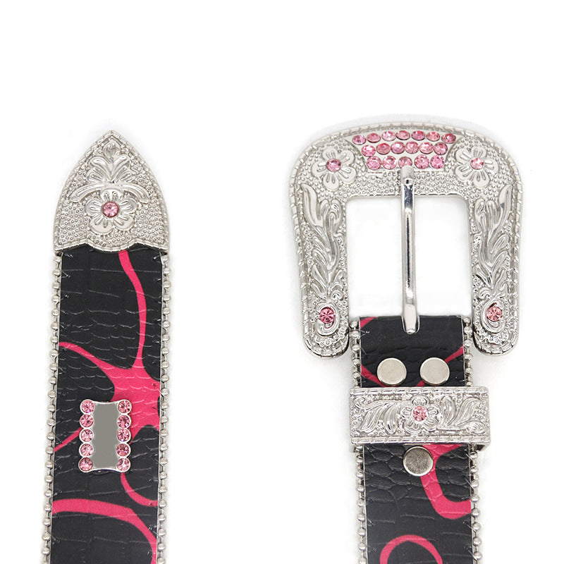 Hip-hop punk rhinestone belt punk style