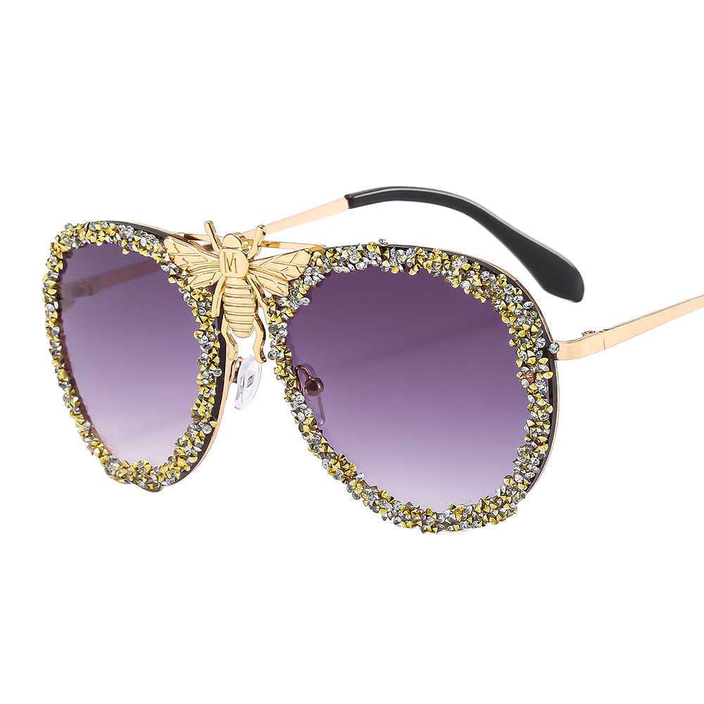 Trendy punk glasses diamond retro