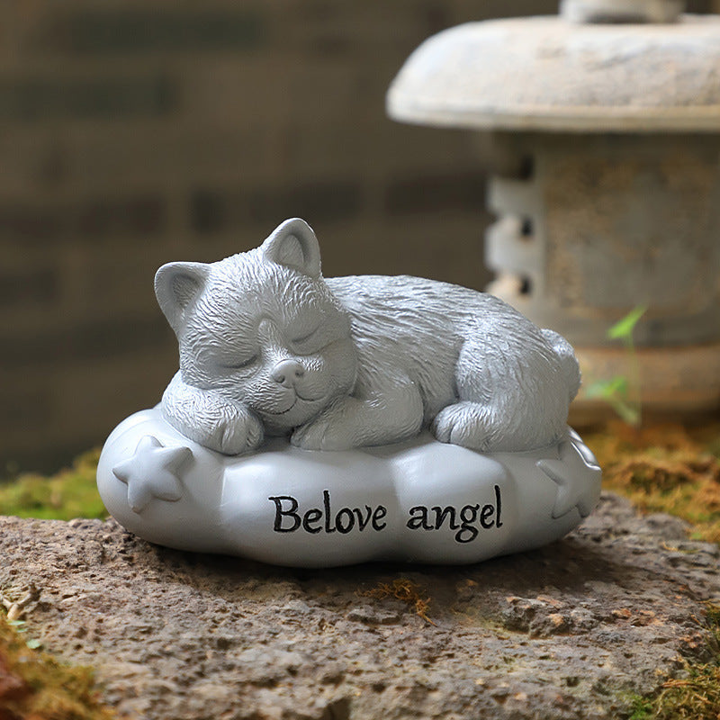 Pet Grave Marker Resin Cartoon Pet Urn Dog Cat Funeral Memorial Supplies Cremation Ashes Storage Jar