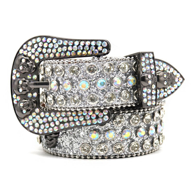 Hip-hop punk rhinestone belt skull punk style