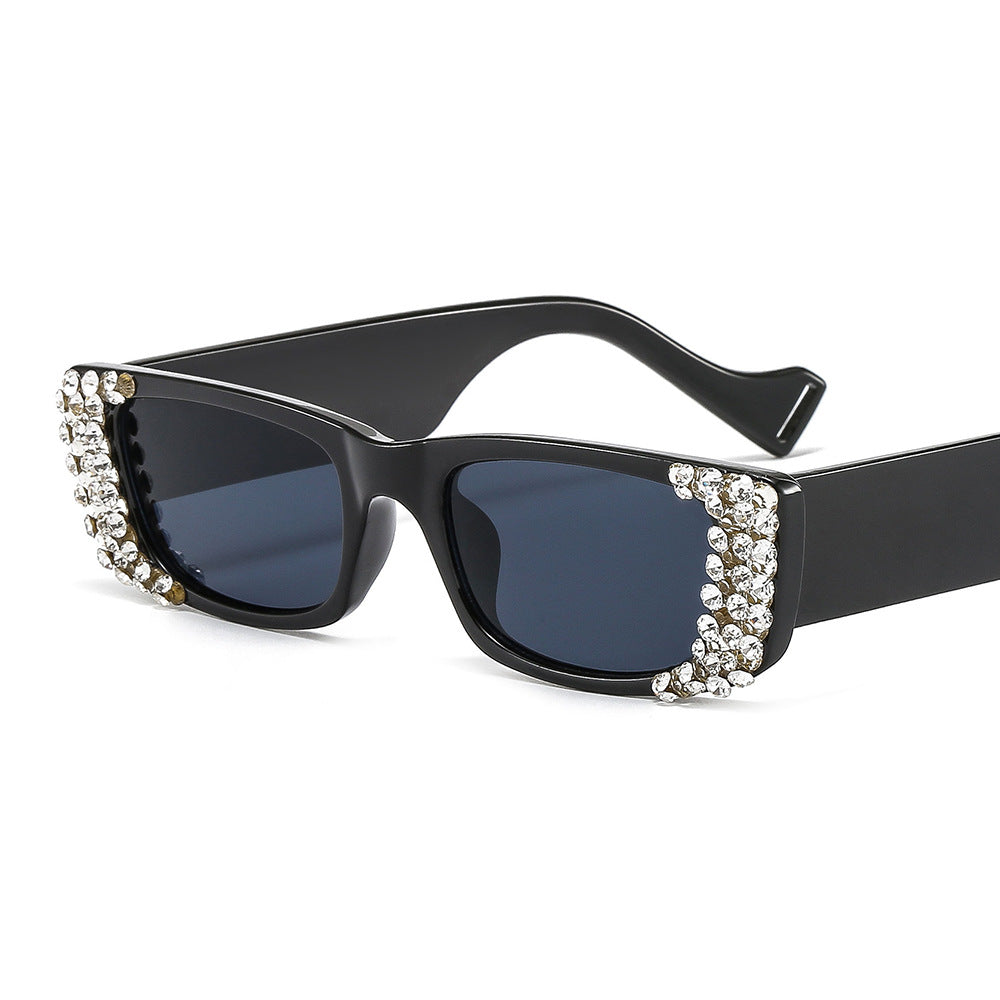 Trendy punk glasses retro diamond sunglasses uv protection