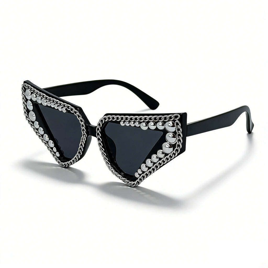 Trendy punk glasses triangular cat eyes