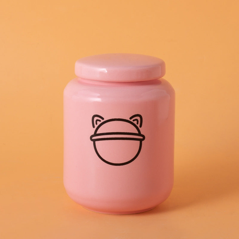 Pet Urn Dog Cat Ceramic Pet Memorial Jar Sealed with Lid Bone Jar Funeral Supplies