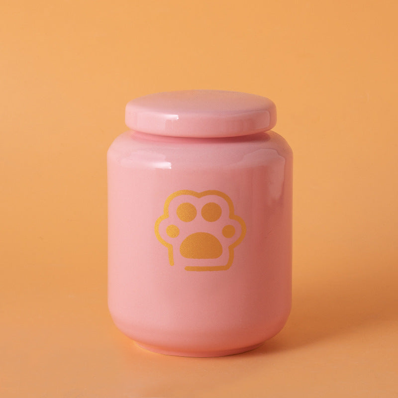 Pet Urn Dog Cat Ceramic Pet Memorial Jar Sealed with Lid Bone Jar Funeral Supplies