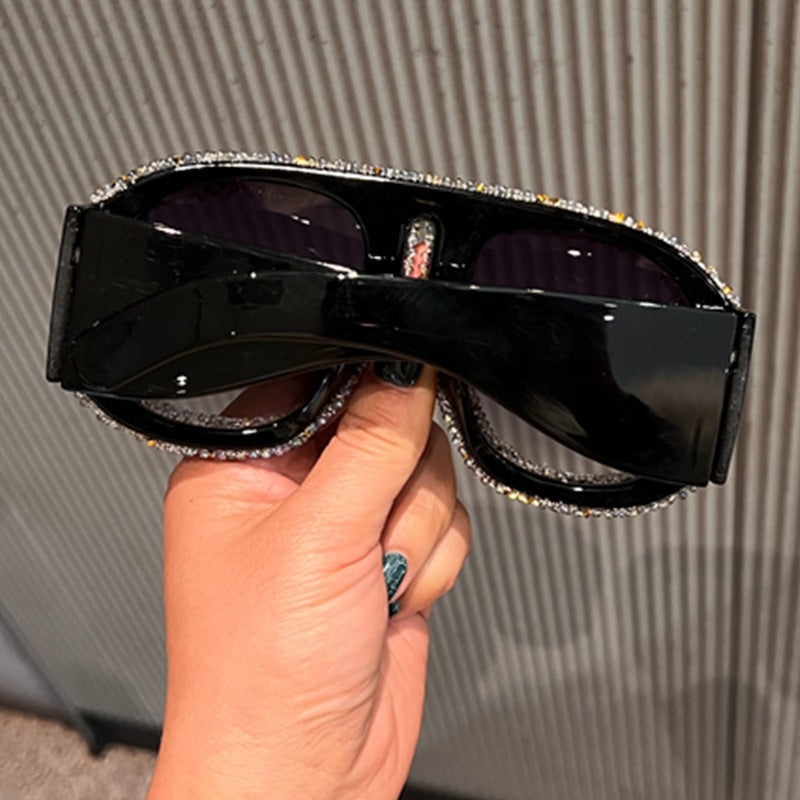Trendy punk glasses retro diamond
