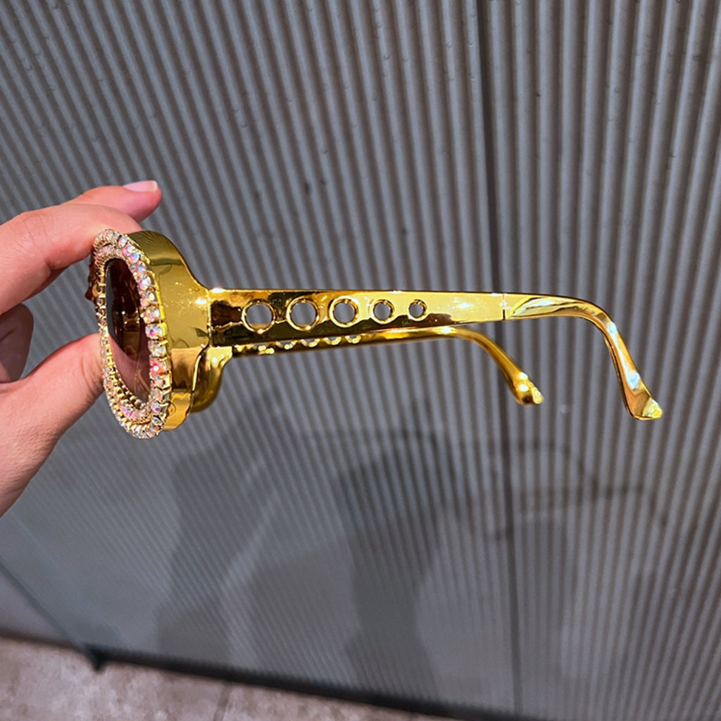 Trendy punk glasses retro diamond