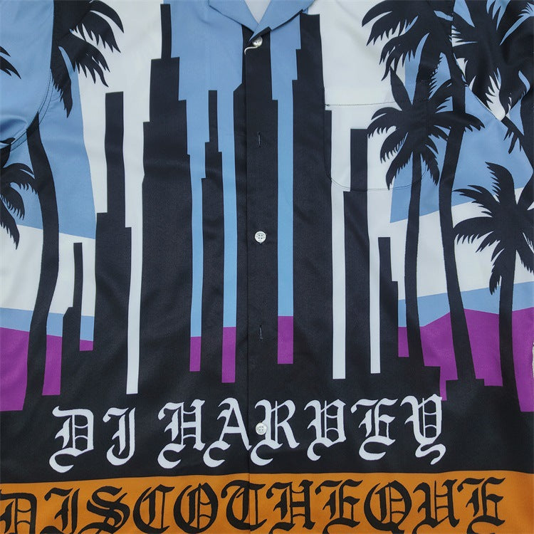 GUILTYPARTIES TIGER Long sleeved shirt DJ Harvey Coconut Tree, Dancing with Snakes, Hawaiian Long Sleeve Shirt
