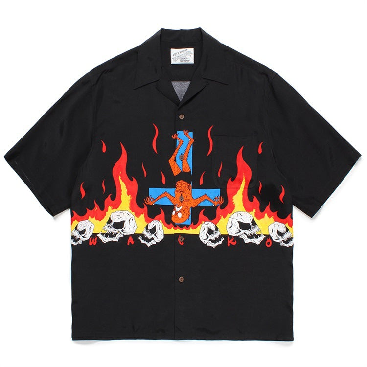 GUILTYPARTIES TIGER Shirts 24ss NECKFACE Co-branded Funny Graffiti, Hawaiian Short Sleeve Shirt