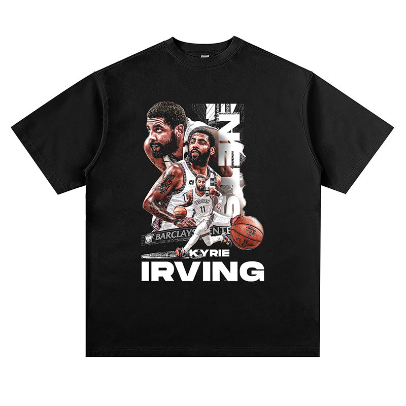 Nba T Shirt Kyrie Irving Basketable Nets Team Printed Short Sleeve T-shirt Loose Shoulder Basketball High-quality pure cotton comfortable and trendy clothing
