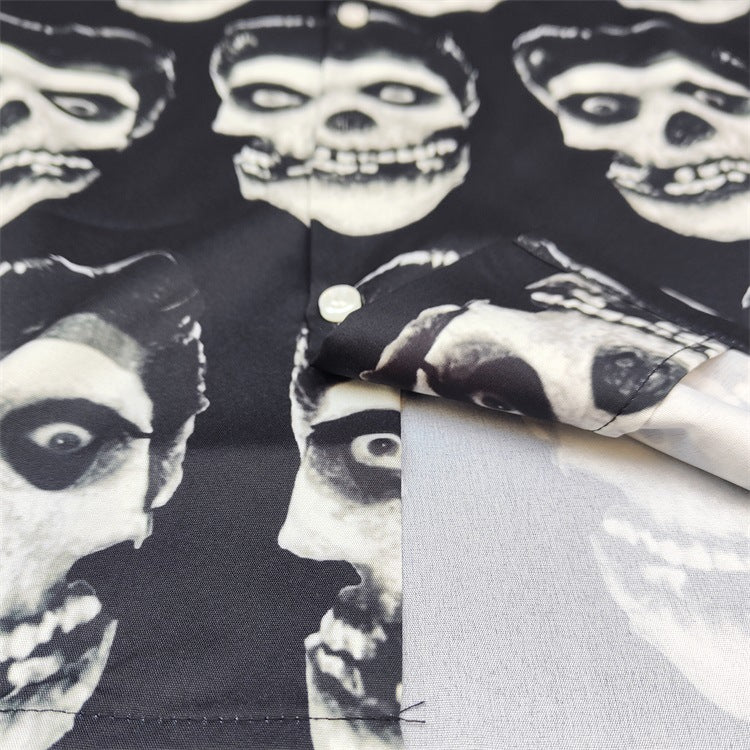 GUILTYPARTIES TIGER Shirts WEIRDO DAVE Portfolio Skull Hawaiian Short Sleeve Shirt Men