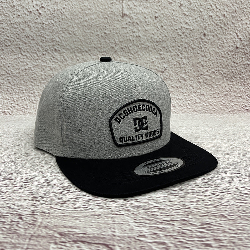 DC flat-brimmed hat embroidered street skateboard hip-hop baseball cap