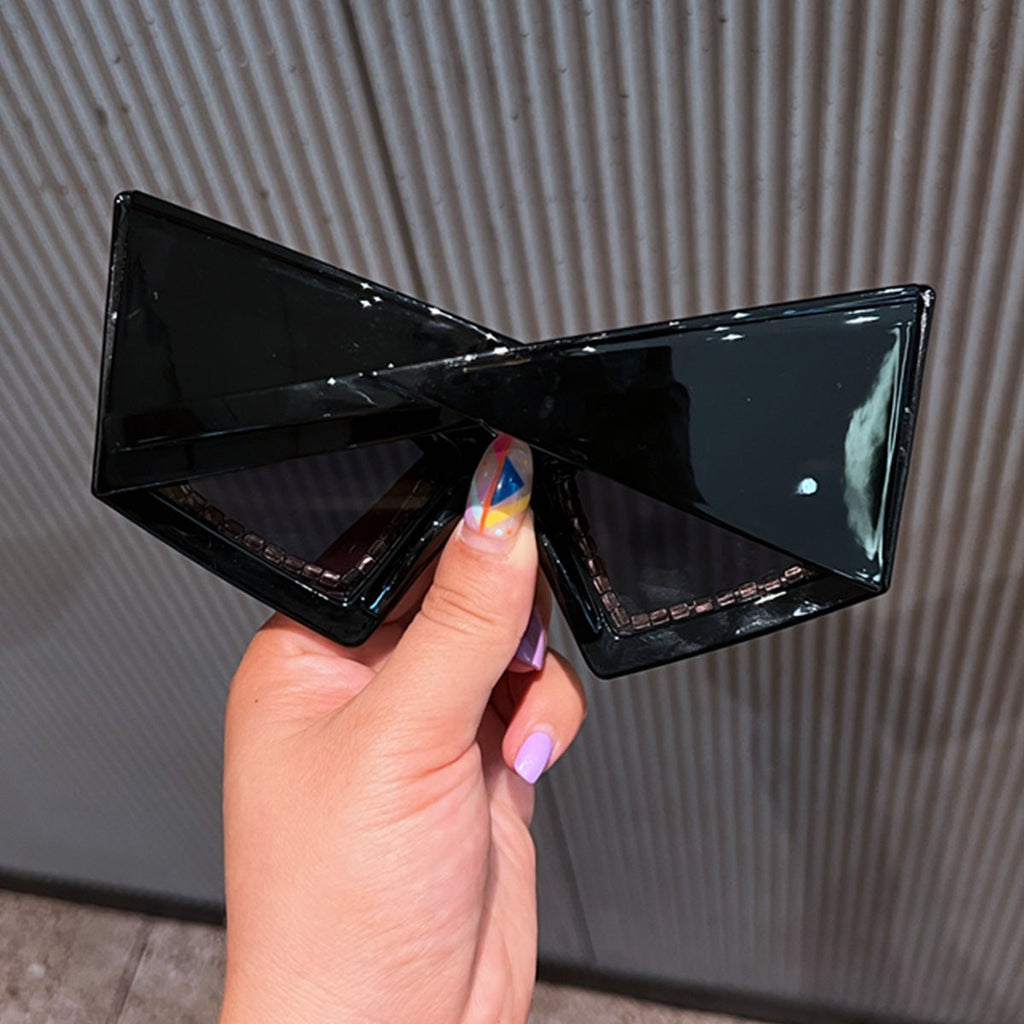 Trendy punk glasses with diamonds