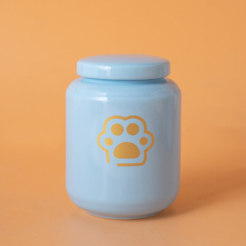 Pet Urn Dog Cat Ceramic Pet Memorial Jar Sealed with Lid Bone Jar Funeral Supplies
