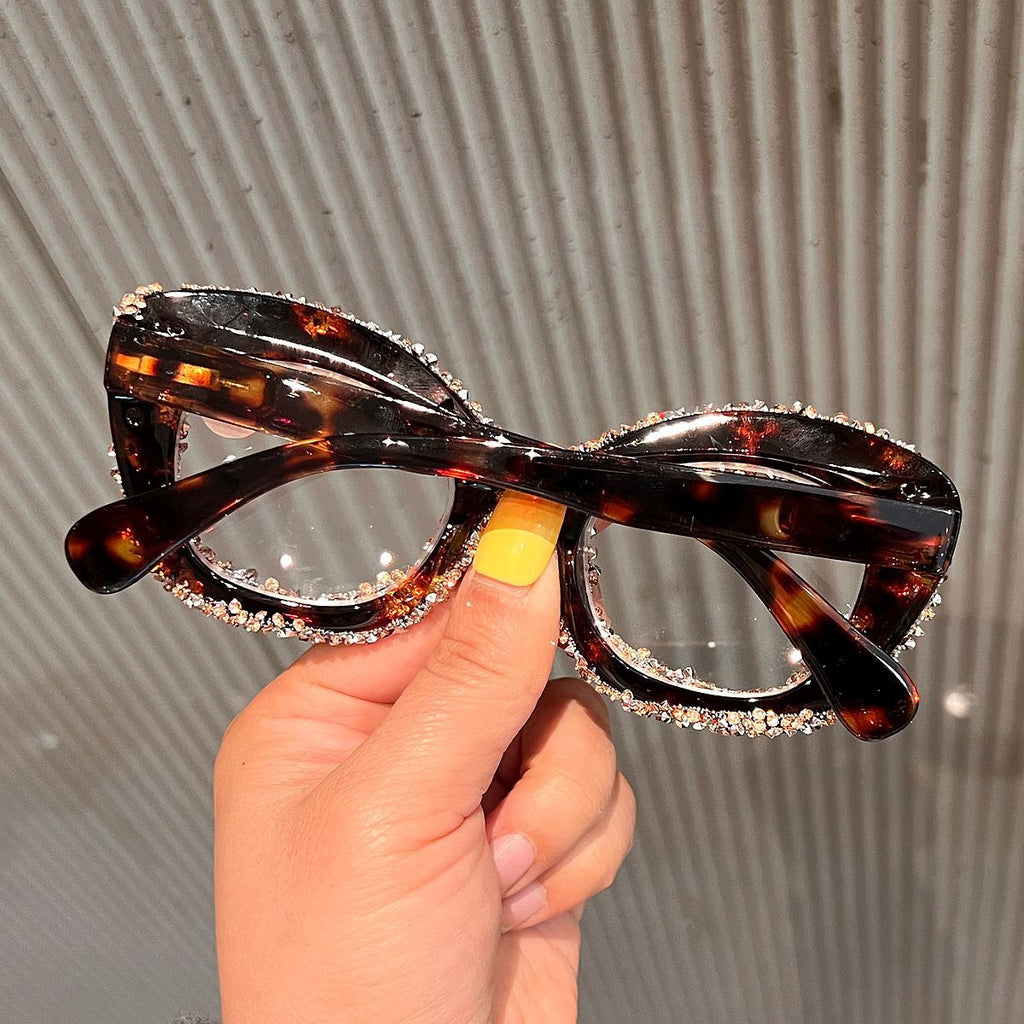 Trendy punk glasses big cat eye retro
